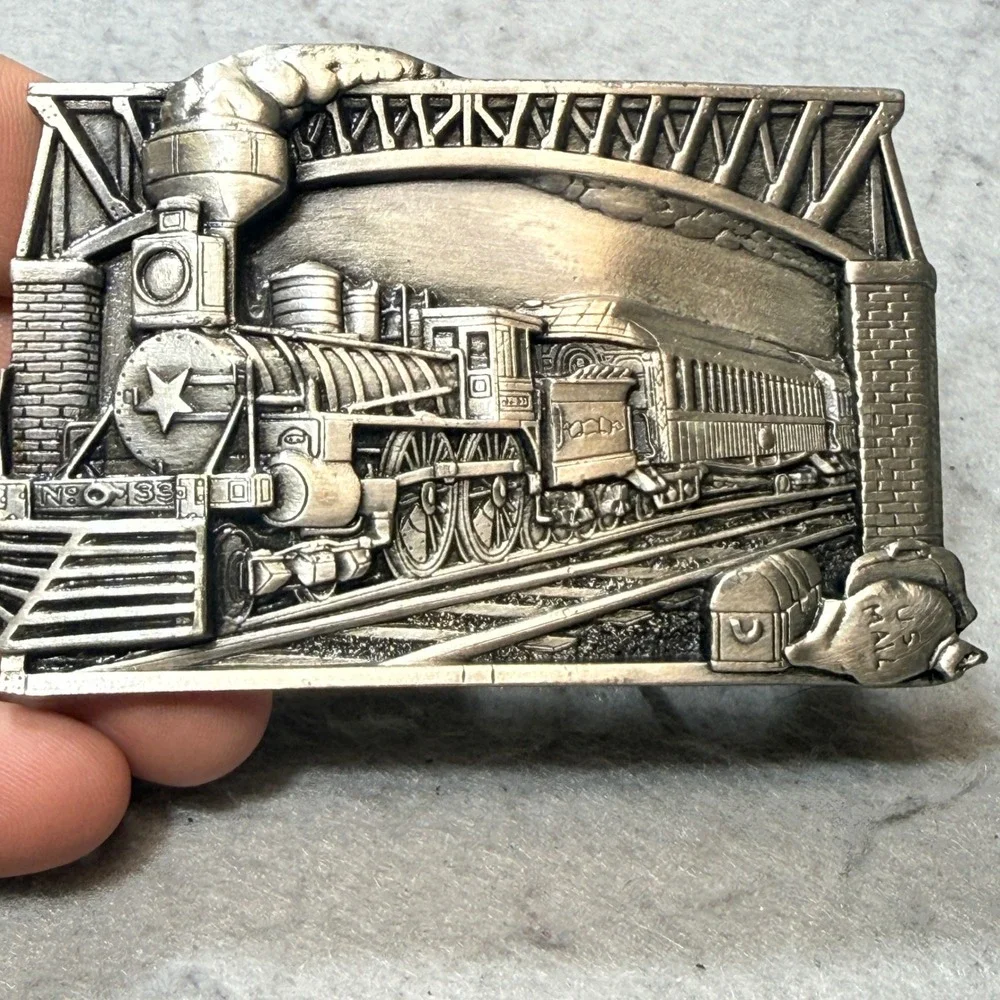 1983‎ Bergamot Brass Works Vintage Train Railroad Belt Buckle Made in USA